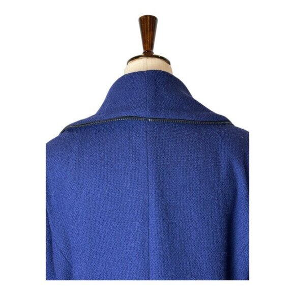 Lafayette 148 Jacket Women 6 Royal Blue Zipper Front Wool Blend Coat Luxury‎ - Picture 6 of 11